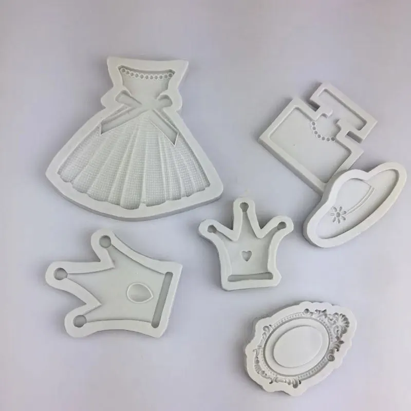 

DIY Skirt Hat Perfume Shape Silicone Cake Truffle Cake Decoration Tool Chocolate Candy Mold Resin Molds Crown Mold Jewelry Tools