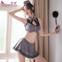 women lingerie romantic split stewardess suit pleated skirt sexy erotic game uniform miniskirt sex cosplay costumes for adults