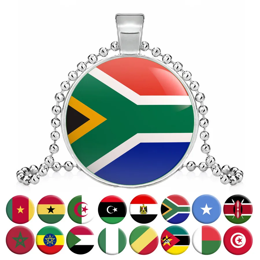 Национальные ожерелья с флагом Египет Южная Африка Сомали Кения COG Нигерия суданское Марокко Алжир Гана