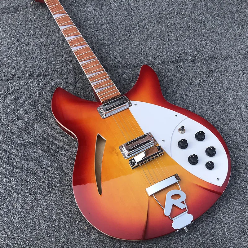 

Высококачественная 6-струнная электрическая гитара, Ricken 360 электрическая гитара, вишневый красный корпус с грифом из палисандра, бесплатная...