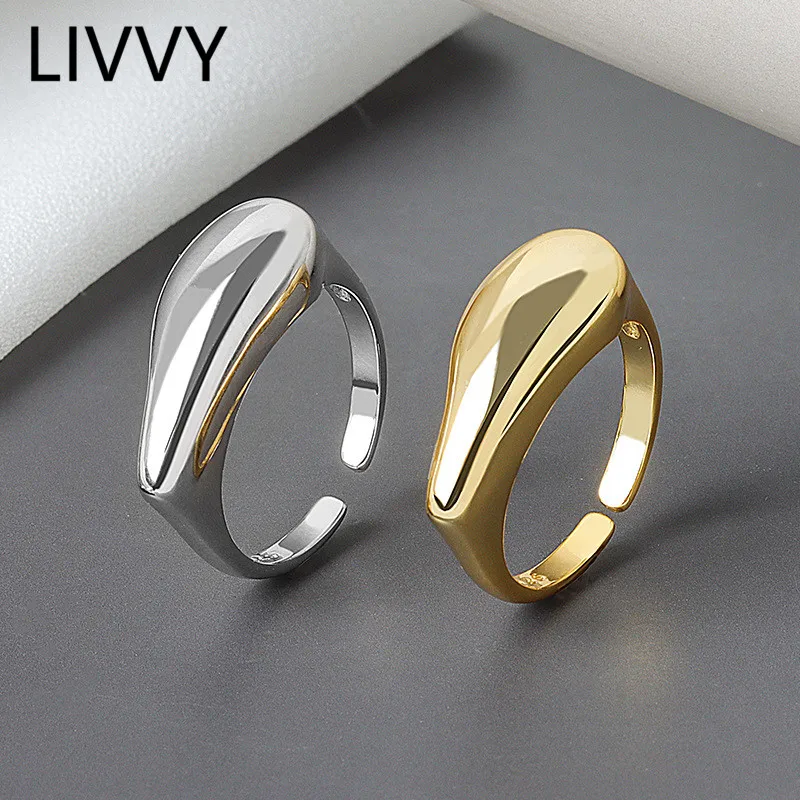 Ливи серебро Цвет разъединяющееся кольцо классические простые геометрические Arc