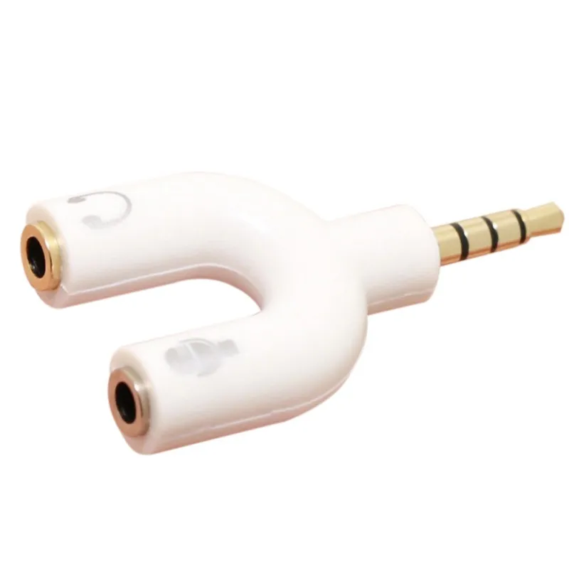 Позолоченные разъемы 3 5 мм аудиоадаптер U образной формы с двойным разъемом для