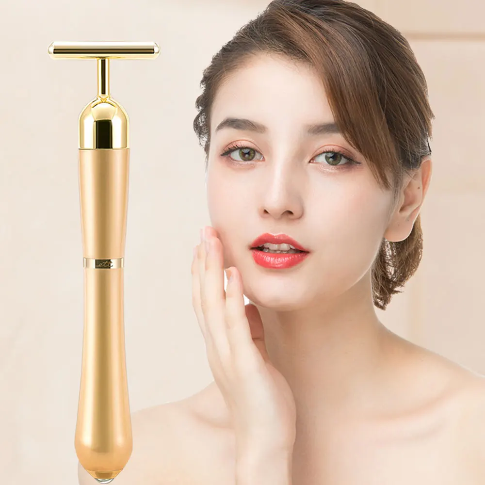 Вибрационный массажер для лица косметический бар Золотая энергия укрепляющий