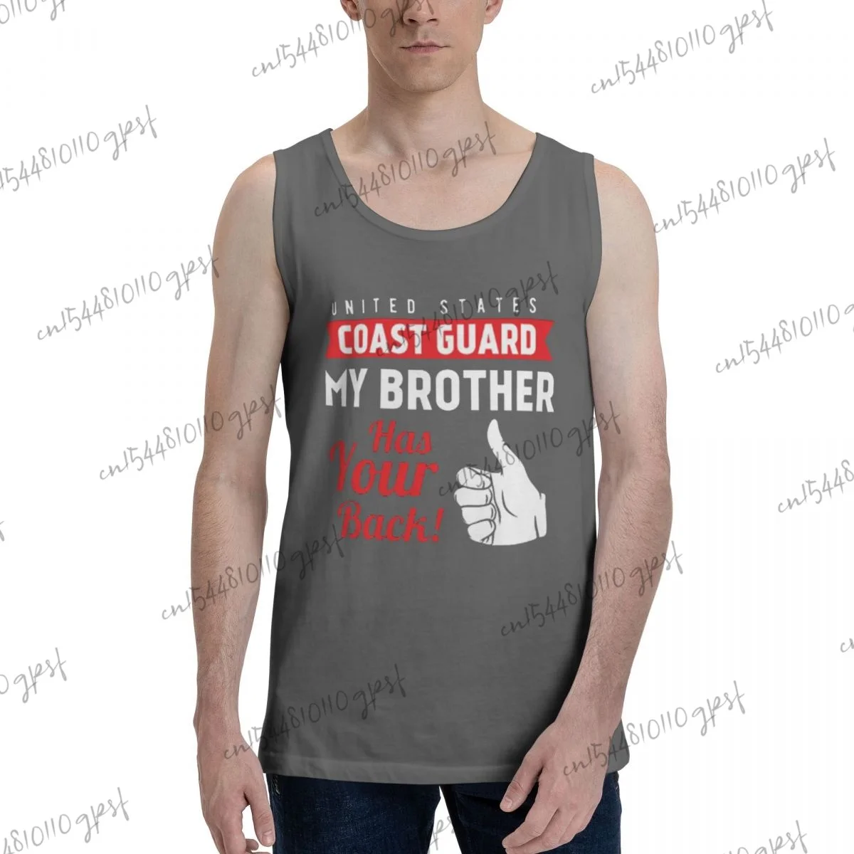 

Men's sport musculation Coast Guard My Brother Has Your Back Pure cotton men tank top gym clothing