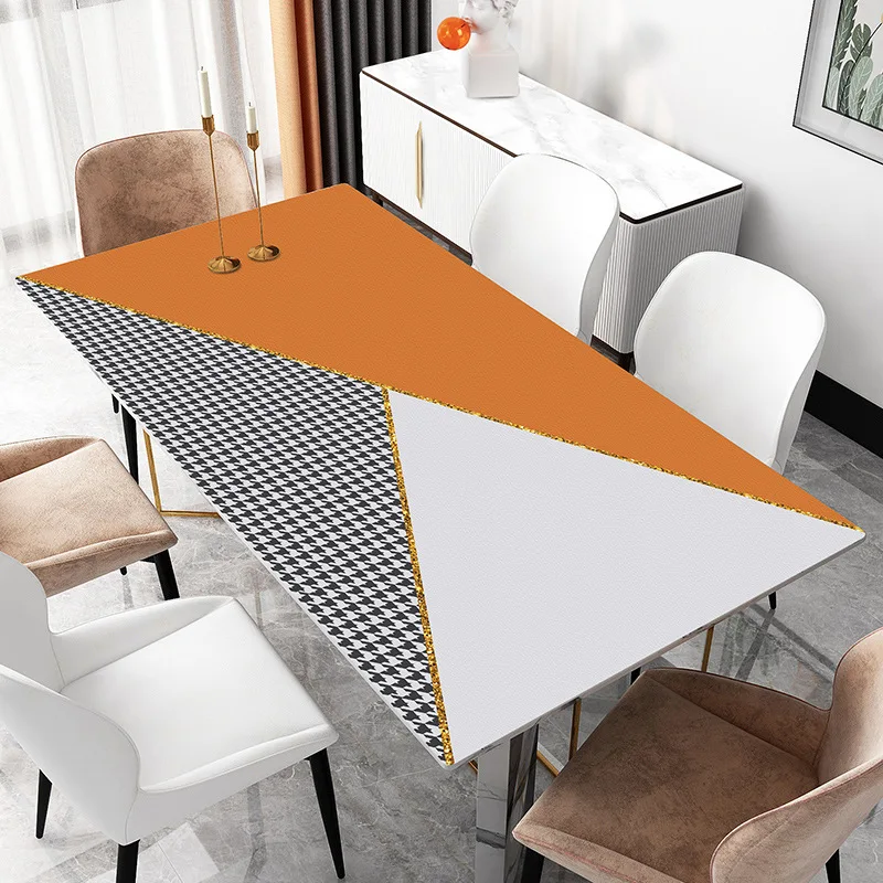 Скатерть из ПУ кожи в стиле пэчворк водонепроницаемая и маслостойкая