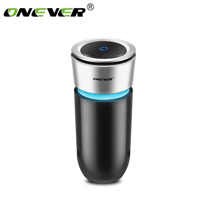 Onever Cup shape автомобильный очиститель воздуха отрицательные ионы воздухоочиститель-ионизатор освежитель воздуха с автомобильным зарядным устройством удалить PM2.5 формальдегид светодиодный