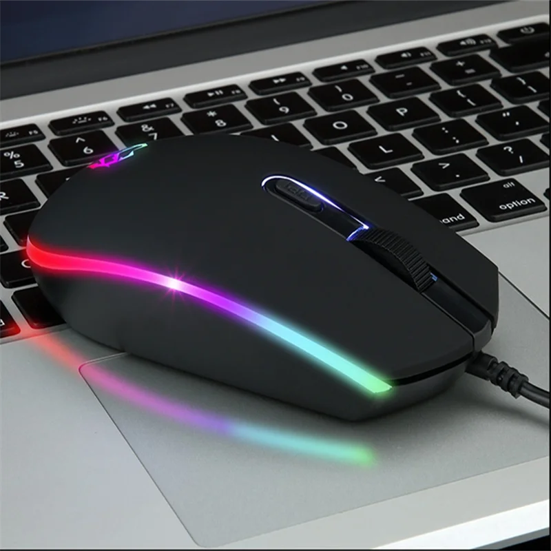 

Мышь Проводная игровая, 1600DPI, USB, RGB, 3 уровня чувствительности