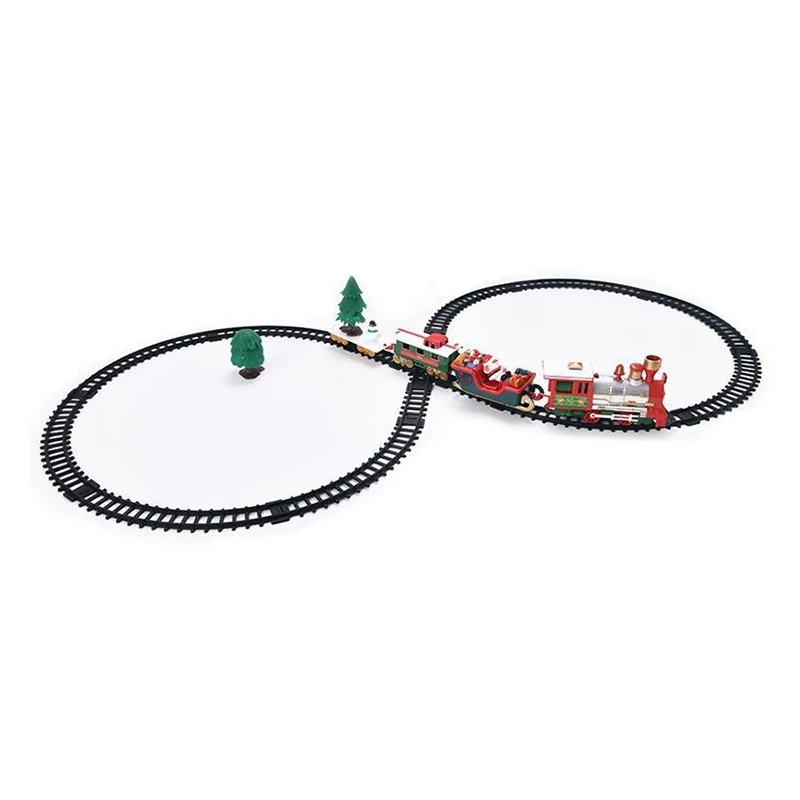 

Рождественская одежда для детей с рисунками из мультфильма «Паровозик трек игрушка электрический светильник музыка Новогоднее украшение ...