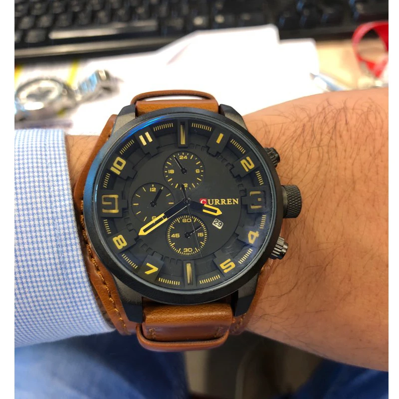 

Luxury Brand CURREN 8225 Watches Mens Sport Military Clock Men's Quartz Watch Men Analog Leather Wrist Watch Relogio Masculino