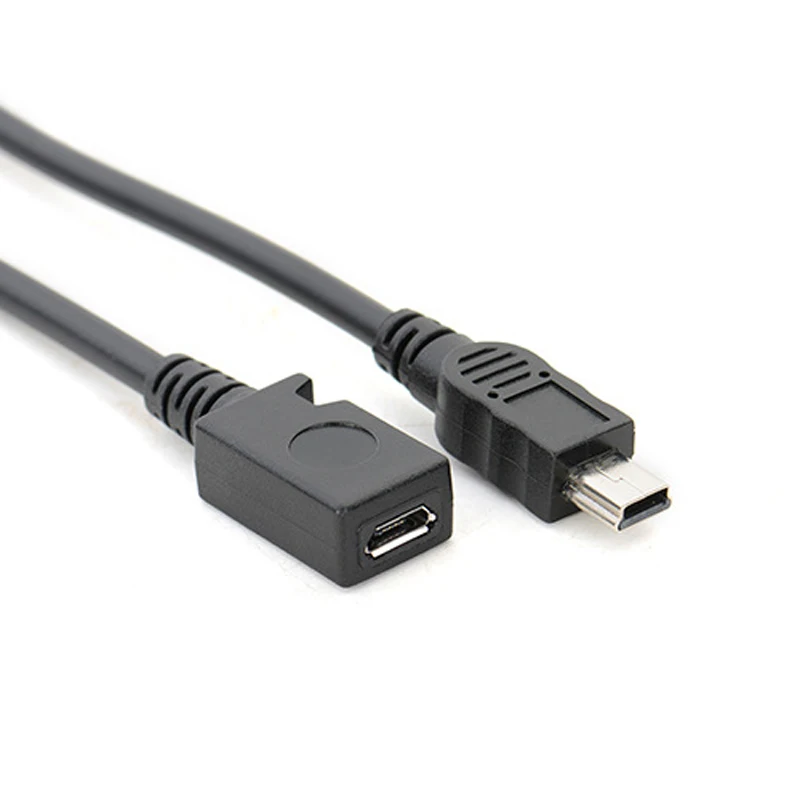200 шт./лот 13 см USB2.0 Мини штекер-USB микро гнездо адаптер конвертер кабель для