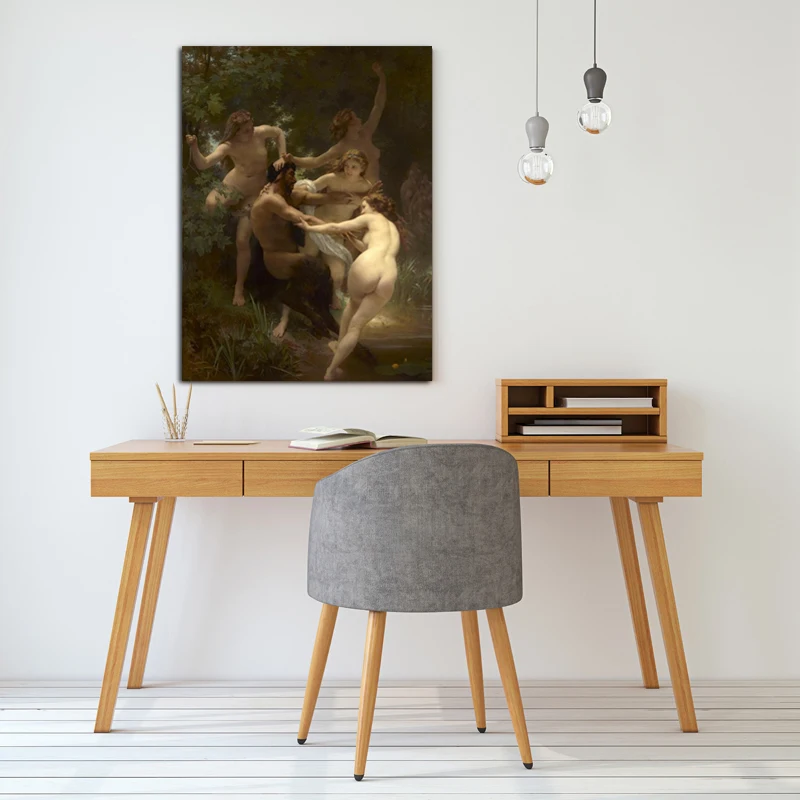 Картина на холсте Вильям Адольфа баргеро Нимфа и сатир домашний декор