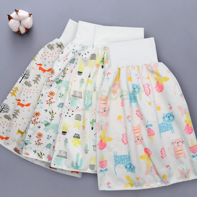 

Reusable Baby Diaper Skirt Waterproof Training Pants Washable Babies Nappy Night Sleeping Diapers Skirts Infant Bed Clothes