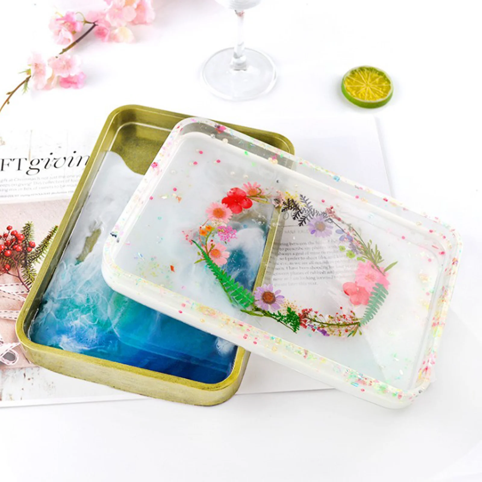 

Rolling Tray Silicone Storage Mold Jewelry Holder Serving Tray Epoxy Resin Moulds