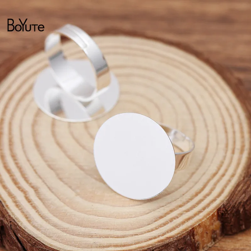 Металлическое Латунное основание BoYuTe (20 шт./лот) 20 мм плоское кольцо регулируемые