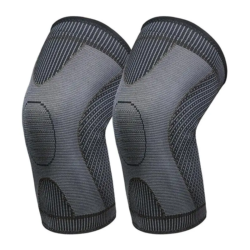 

1 Pair Knee Braces Silicone Non-slip Knee Sleeves Breathable Knee Support Braces Fitness Knee Pad Sleeve