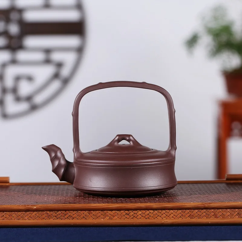 

Yixing recommended pure manual undressed ore bamboo girder purple clay pot wechat business agent undertakes the teapot