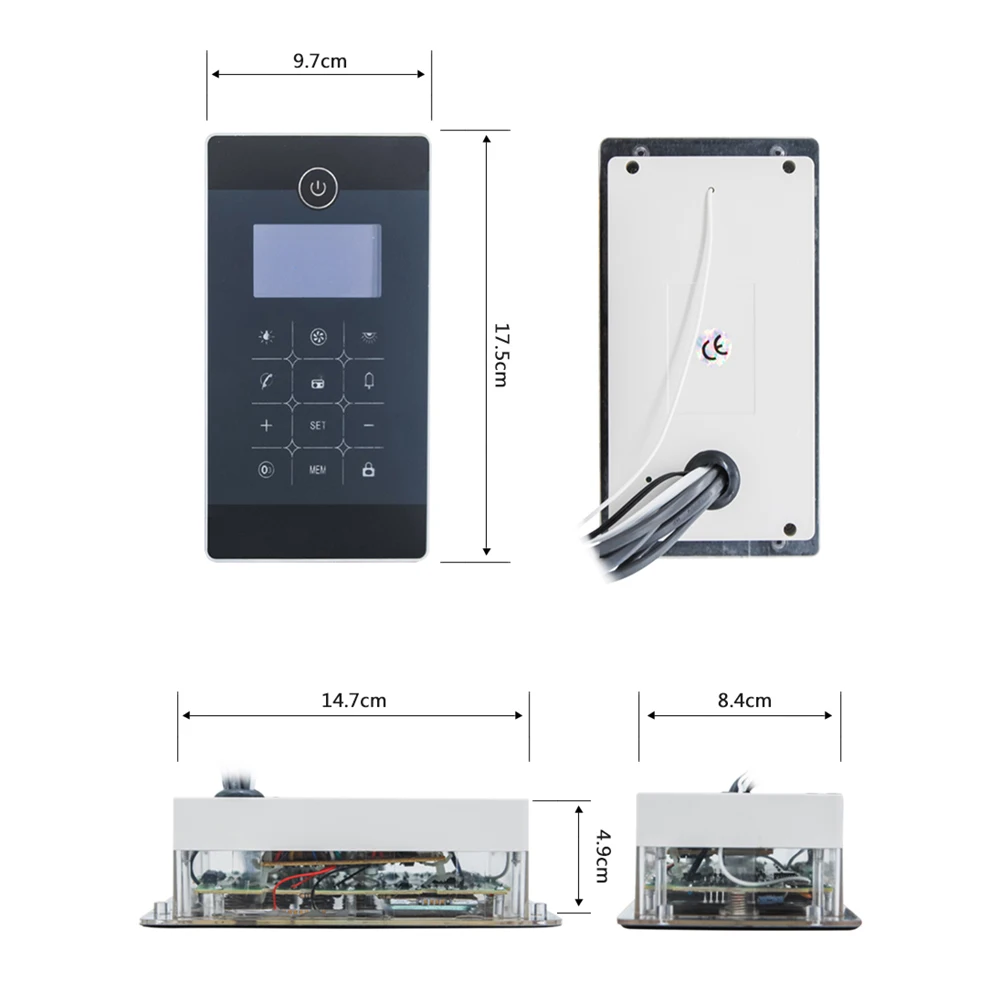 Черный ЖК дисплей сертифицированный CE FM радио душевая кабина панель управления 12