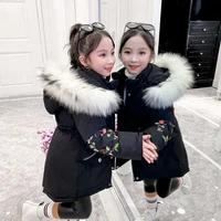 childrens parka winter jacket kids snowsuit girls clothing embroidery warm down cotton padded coat thicken outerwear clothes 10y
