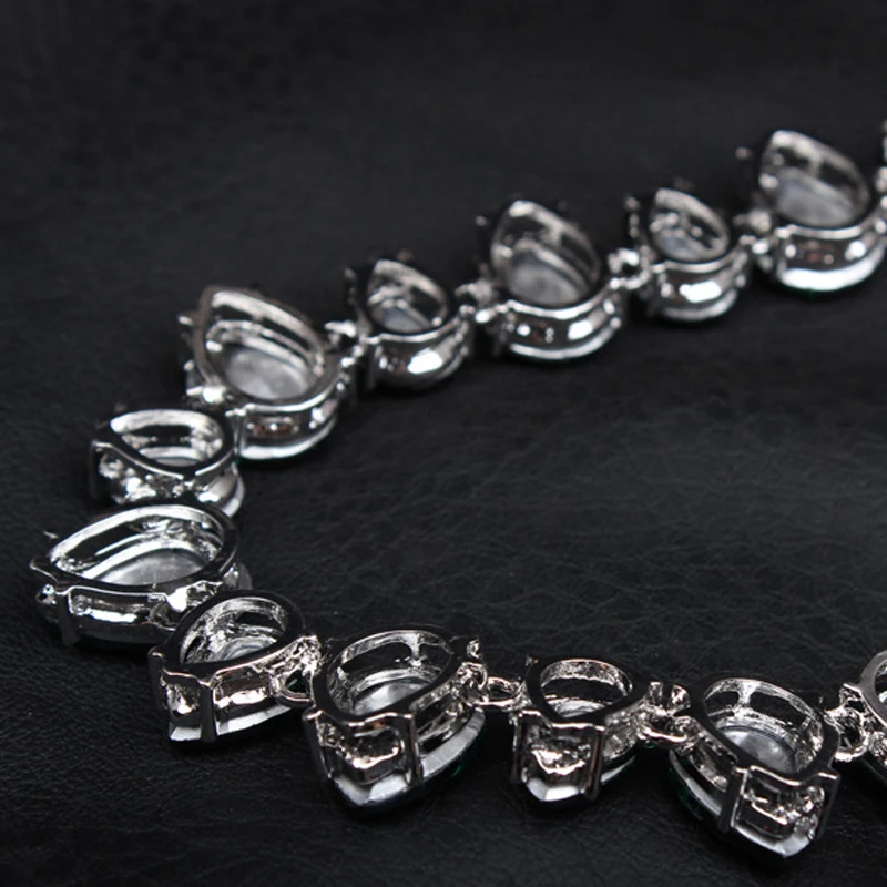 Ожерелье с зеленым камнем в форме капли воды эффектные ожерелья-чокер цепочка