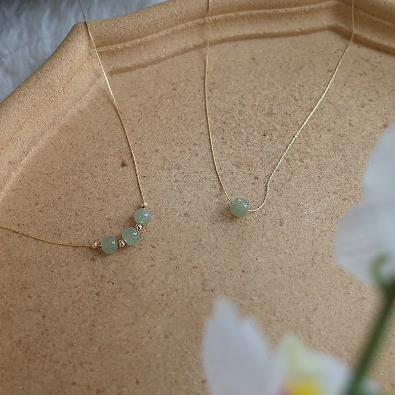 

Necklace Female Clavicle Chain Temperament Simple Luxury Niche Design Sense Hetian Jade Jewelry Gentle Cold Wind