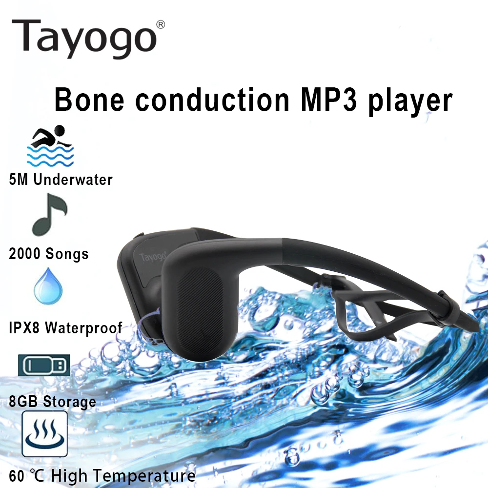 Tayogo W01 IPX8 костной проводимости наушники 100% водонепроницаемый музыкальный плеер с