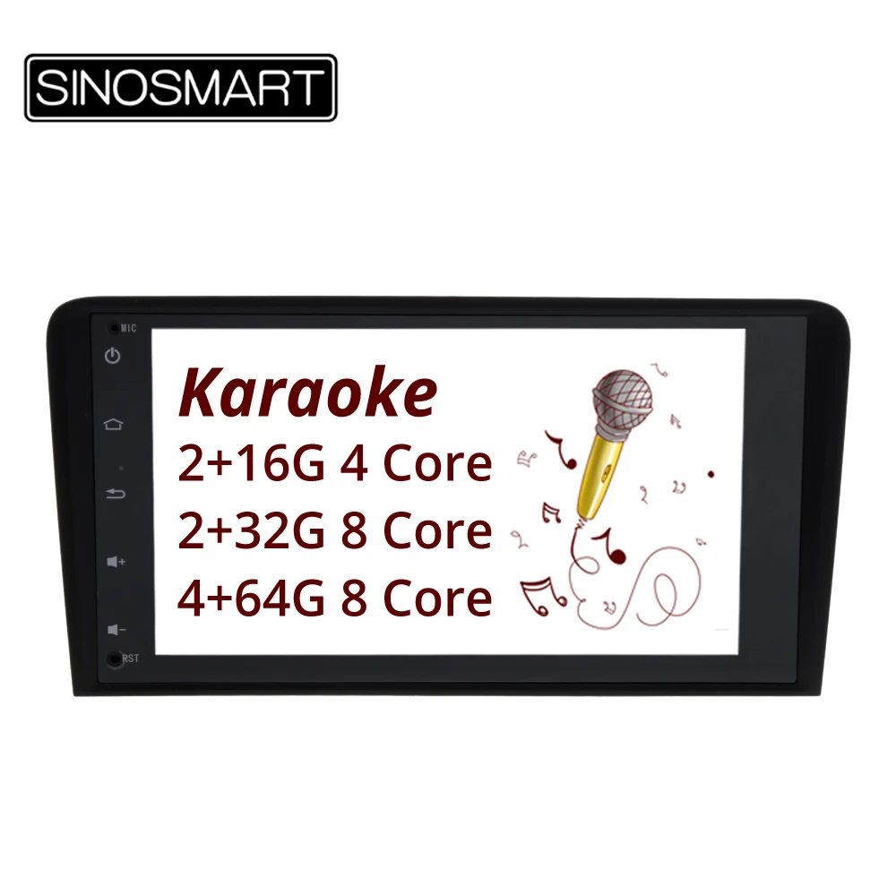 Sinosmart Android 8 1 автомобильный радиоприемник с навигацией GPS для Audi A3 2002-2013 2din 4 ядра