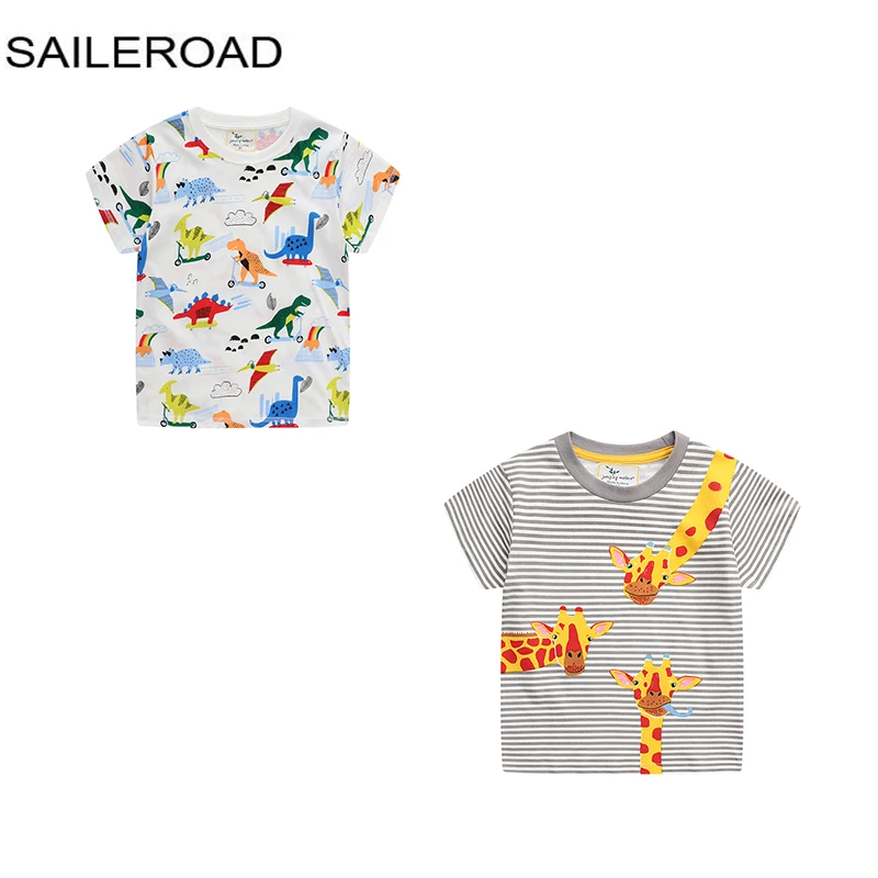 SAILEROAD 2 шт. / Много Детские Футболки Животные Дети Топы Тис для Мальчиков Одежда