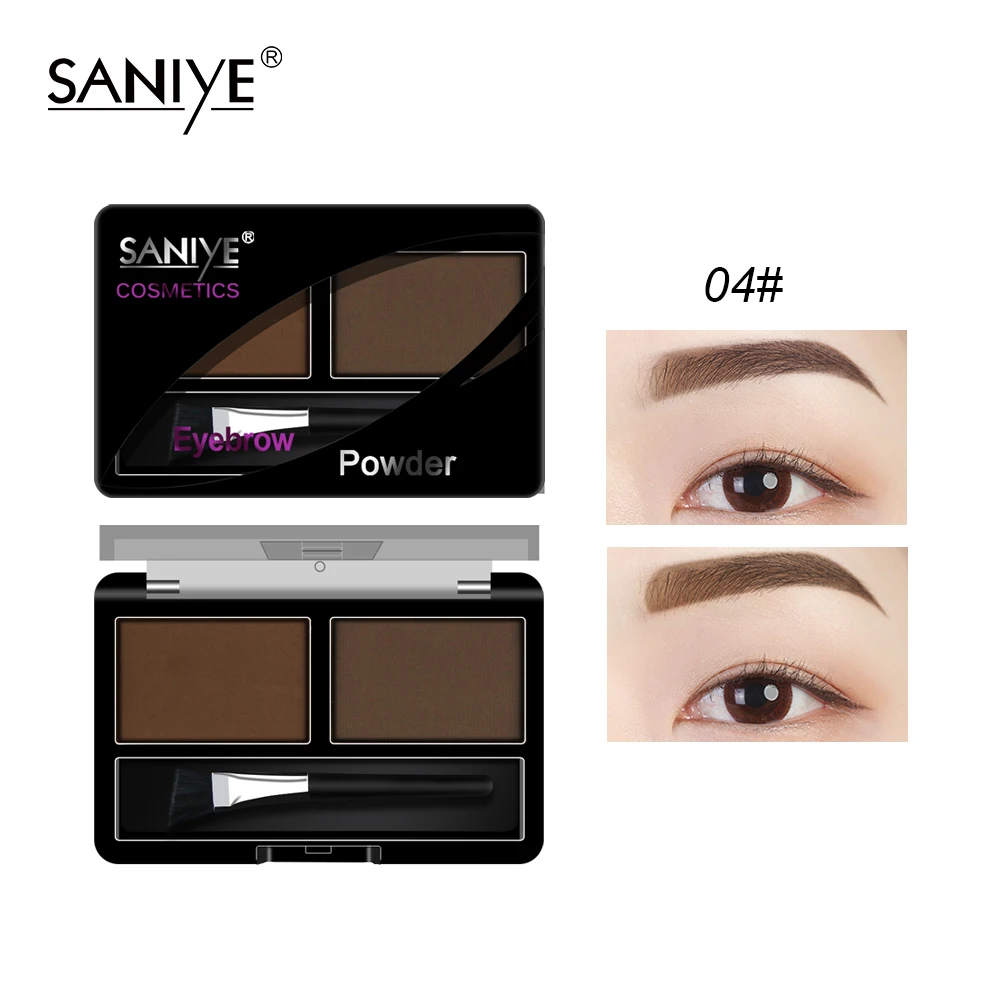 SANIYE 2 Colors Eyebrow Powder Palette Eye Brow Enhancer Professional Waterproof Makeup Eye Shadow With Brush E0220