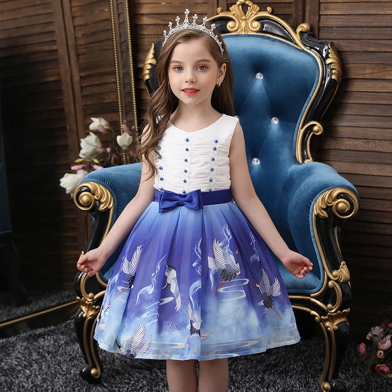 Girls Summer Dress Cartoon Print Baby Girl Costume Princess Christmas Party Cute Tutu 2 3 4 5 6 7 8 Years Kids Clothing | Детская одежда