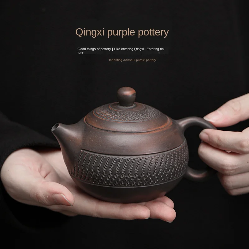 

Purple Pottery Xi Shi Pot Chinese Hand-Jumping Ceramic Kung Fu Teapot Single Teapot Tea Making Device Kung Fu Tea Set Kettle Tea
