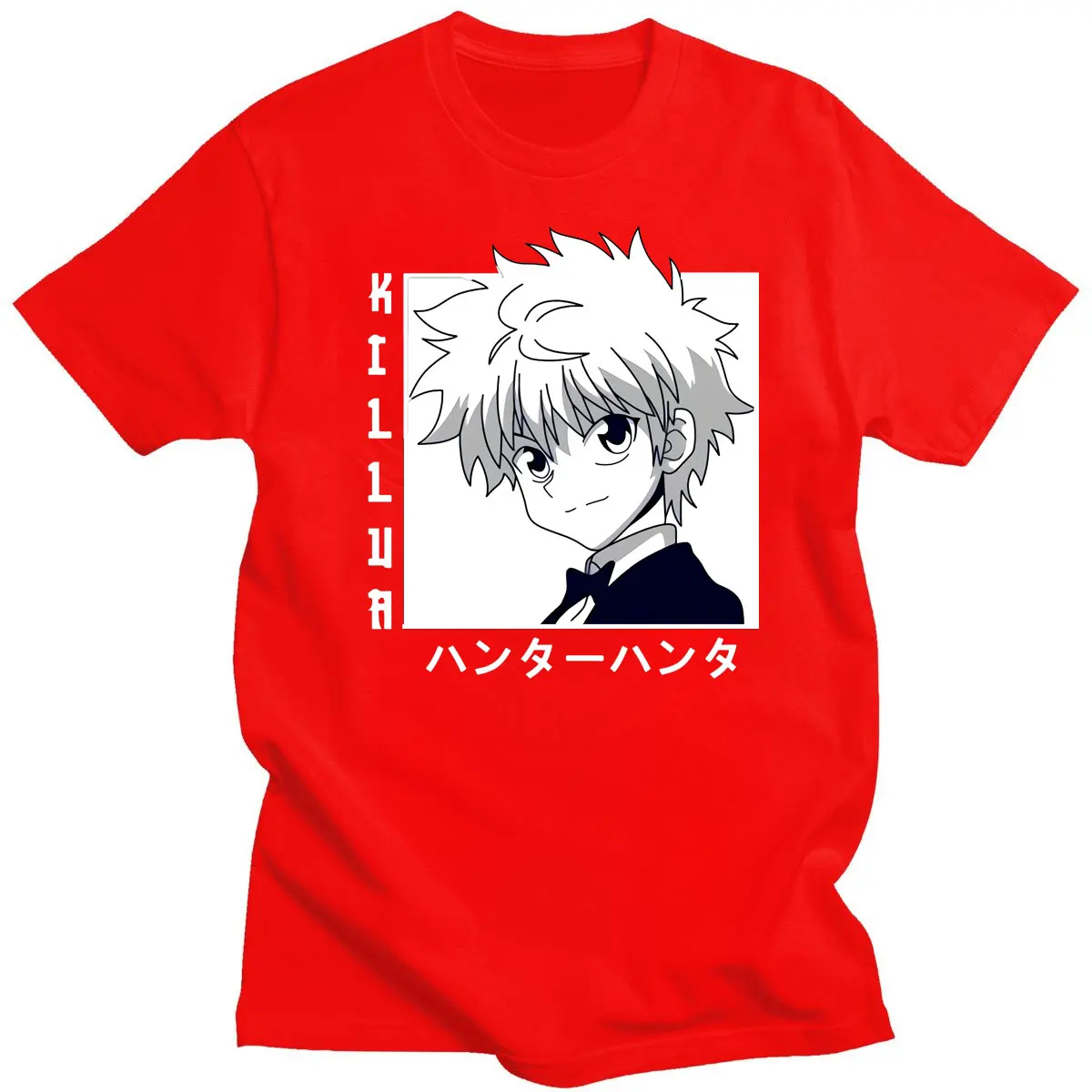 

Hunter X Hunter Kawaii Tshirt Men Short Sleeve Killua Zoldyck T-shirt O-Neck Fitted Soft Cotton Anime Manga Tee Shirt Clothes