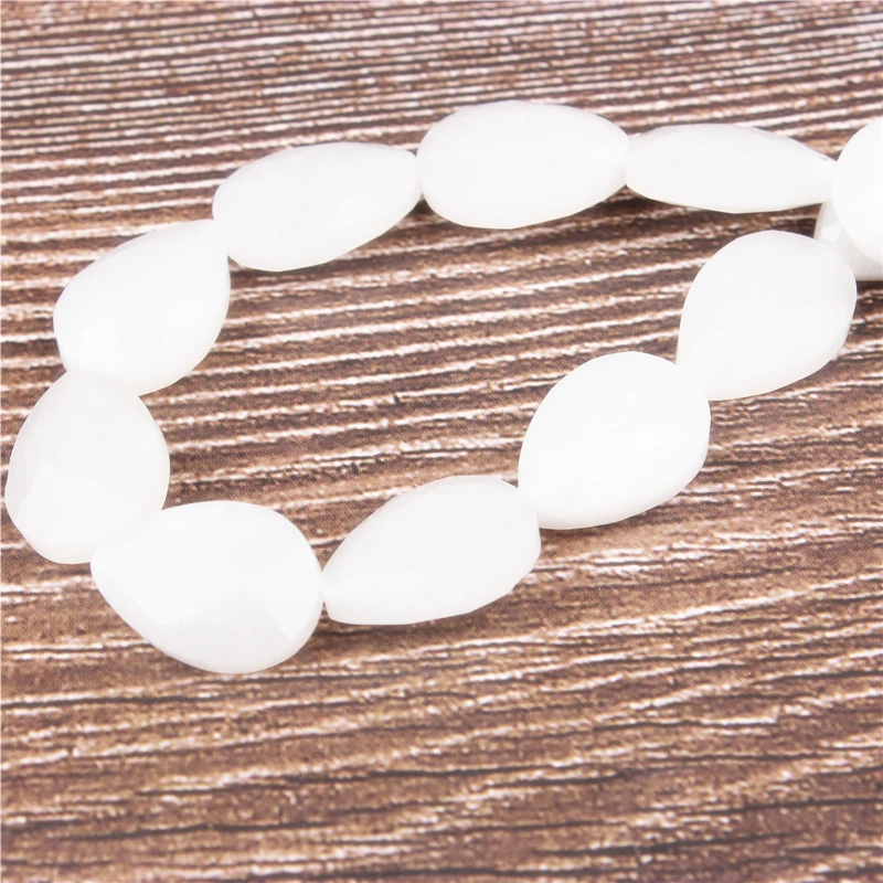

Lanli Cut water drop White stone DIY accessories production Necklace Earrings Bracelet beads pendant sweater chain