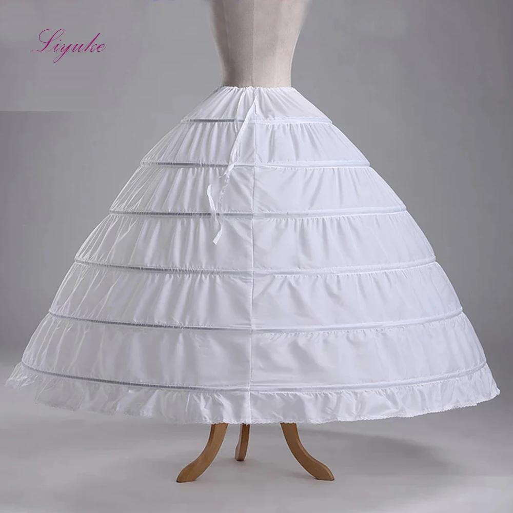 Liyuke Свадебная юбка используемая для линии свадебного платья 6 Hoops Белое Бальное