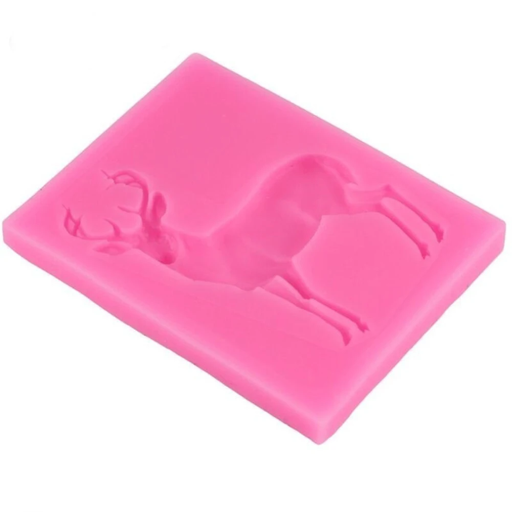 Экологичная силиконовая форма для рождественских оленей помадки торта