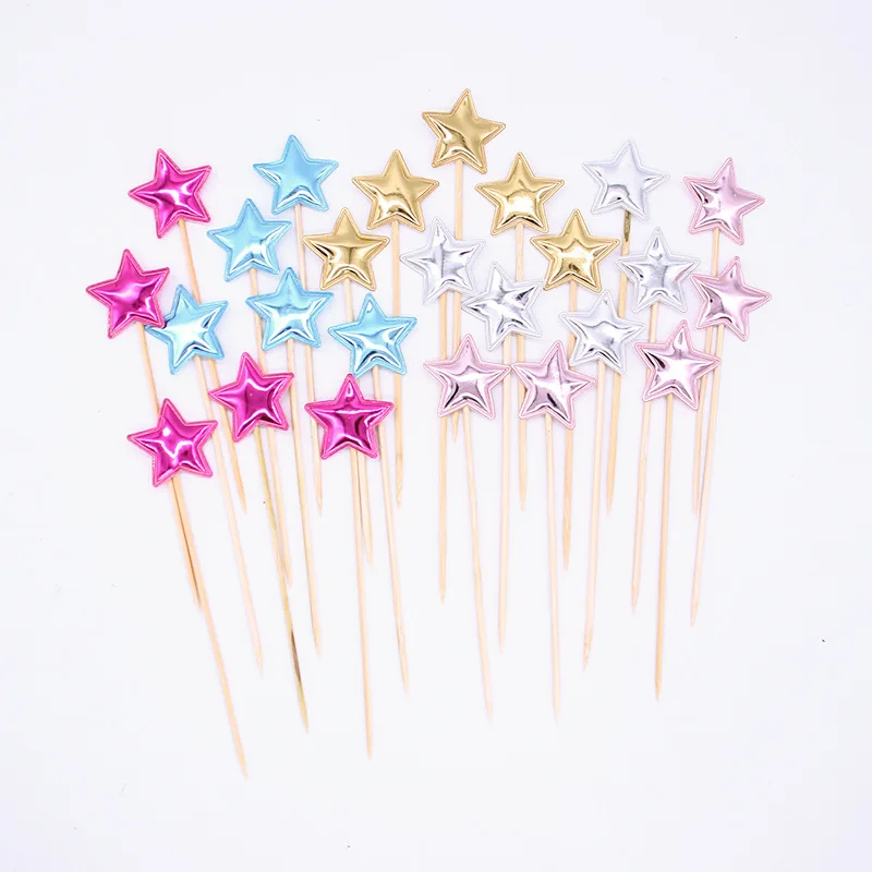 Миниатюрный Топпер для кекса в форме сердца звезды флажки украшения торта на