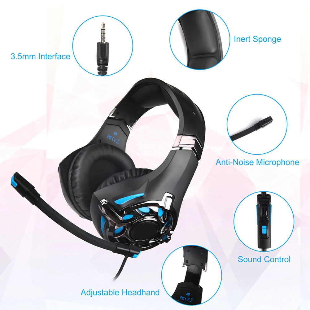 

SA-822 Gaming Headset High Sound Quality Headphones 3.5mm with Microphone for PC Laptop Computer Gaming New Arrival