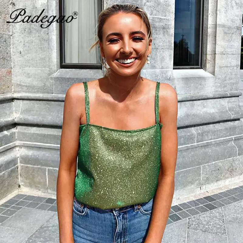 2020 летние модные блестящие топы без рукавов с вырезом лодочкой сексуальные
