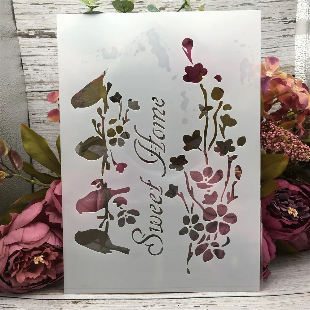 

Трафареты A4 для домашних птиц и цветов, 29 х21 см