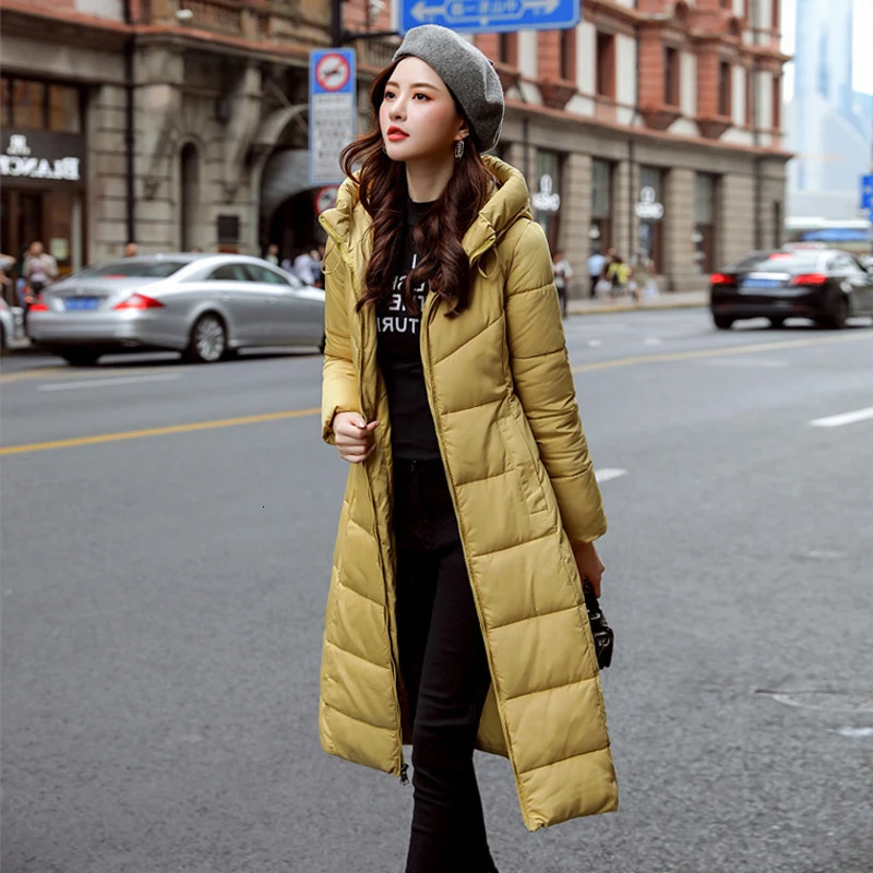 yellow 6xl с капюшоном длинное женское зимнее стеганое большое плюс размер женское Красное Белое зимнее пальто полая хлопковая теплая парка более размер ветровка - Цвет: yellow