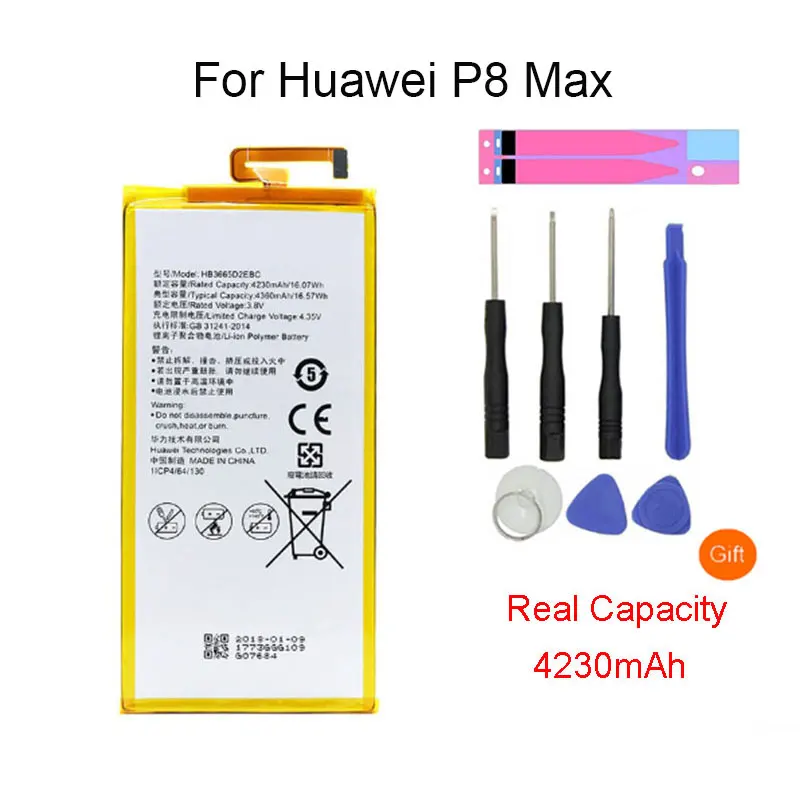 Новая сменная батарея для телефона HB3665D2EBC huawei P8 Max 4G W0E13 T40 P8MAX 4230 мАч|Аккумуляторы