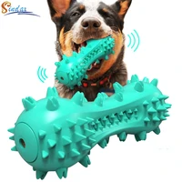 teeth grinding pet toy dog kitten chewing voical ball food dispenser food leakage toys for dog molar chew playing training balls