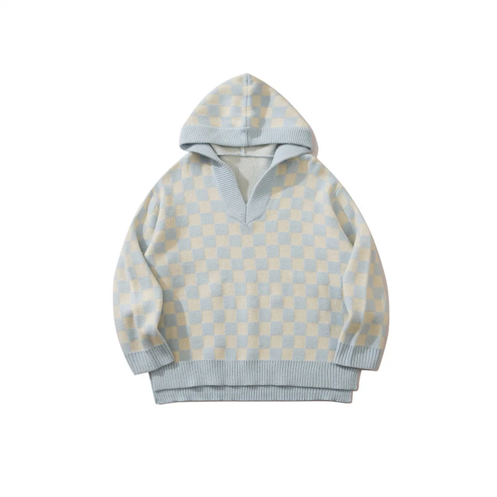 Осенний свитер с капюшоном для мужчин винтажная уличная одежда вязаный