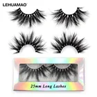 LEHUAMAO 5D накладные ресницы 25 мм норковые ресницы Роскошные норковые пушистые ресницы драматические натуральные длинные ресницы голографическая цветная коробка G01