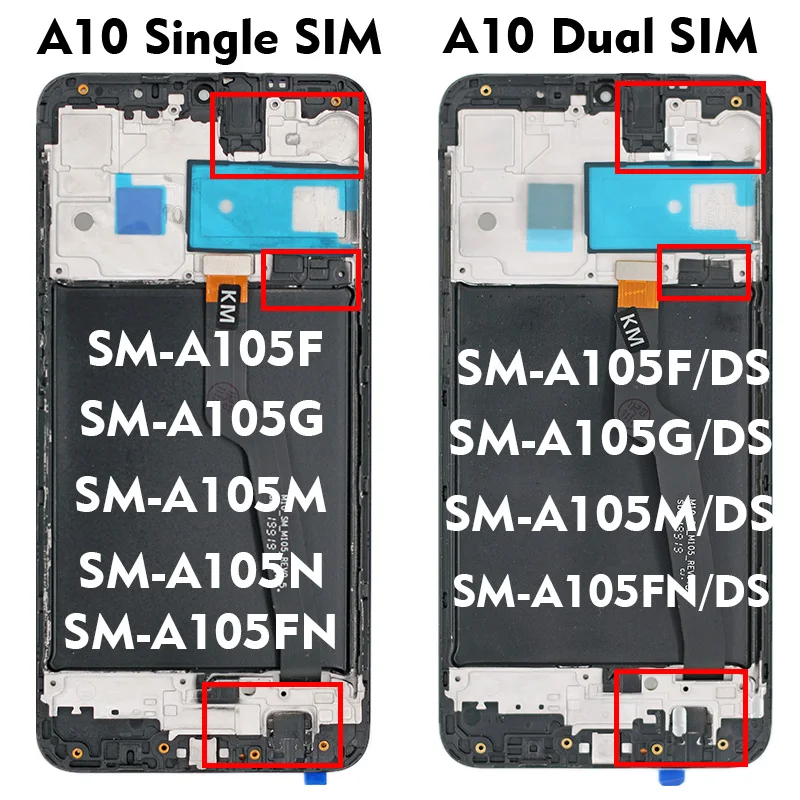 Pantalla LCD t&aacute;ctil para m&oacute;vil, montaje de digitalizador con/sin marco, para Samsung Galaxy A10 2019, A105, SM, A105FN, A105G, A105M, A105F, DS-1