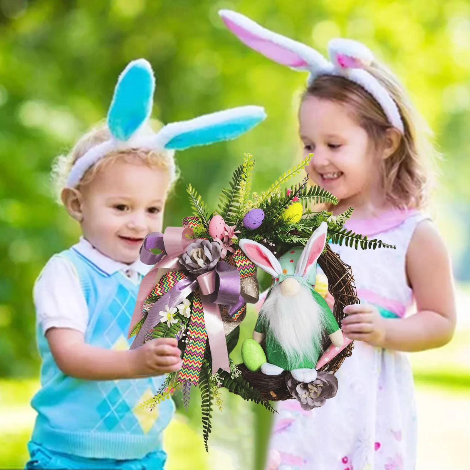 

Easter Dwarf Wreath Outdoor Faceless Doll Front Door Ornaments Holiday Gifts Indoor Living Room Bedroom Wall Decorations