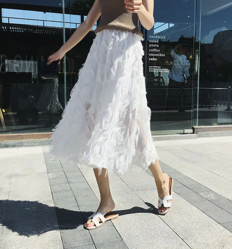 Женская элегантная Пышная юбка принцессы Однотонная макси с высокой талией и