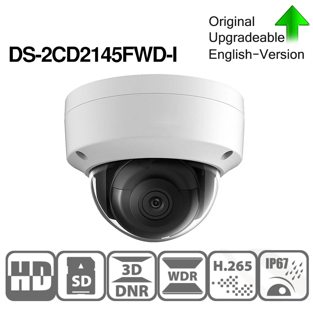 Купольная камера видеонаблюдения Hikvision DS-2CD2145FWD-I 4 МП 30 м ИК IP67 IK10 H.265 разъем для