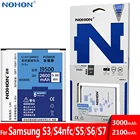 Оригинальная батарея NOHON для Samsung Galaxy S3 S4 NFC S5 S6 S7 GT I9300 I9500 SM G900F G920F G930F Duos, розничная упаковка большой емкости