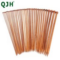 qjh brand new 36pcs set 18sizes carbonized bamboo knitting needles single pointed smooth crochet tool sets 2 0mm 10 0mm 36cm