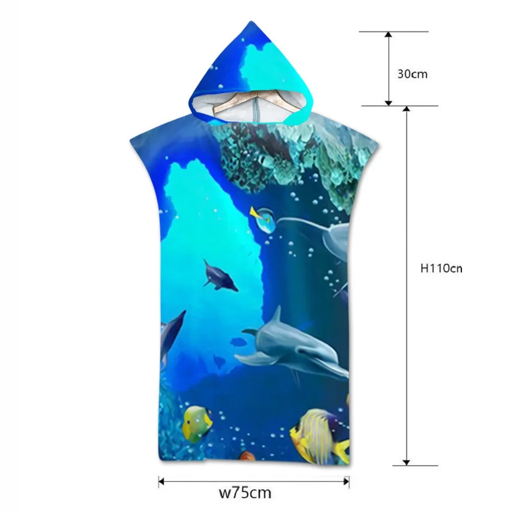 Летнее пляжное полотенце для пляжа бассейна из микрофибры купальный халат плащ
